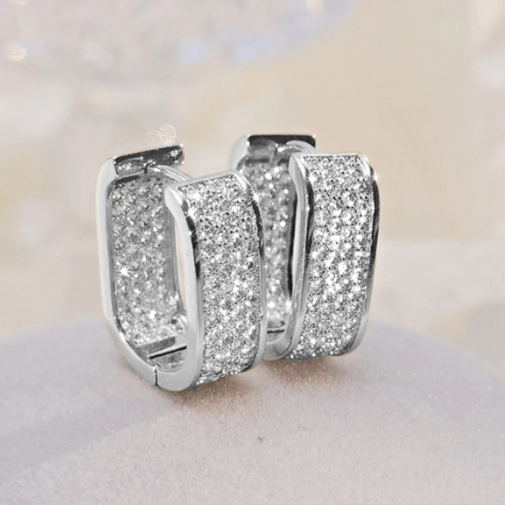 Pavé CZ Hoop Earrings