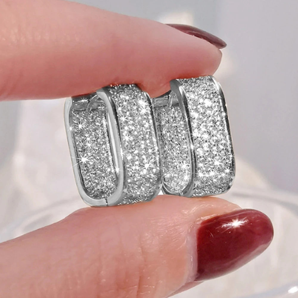 Pavé CZ Hoop Earrings