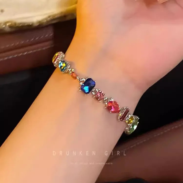 Rainbow Zircon Charm Bracelet