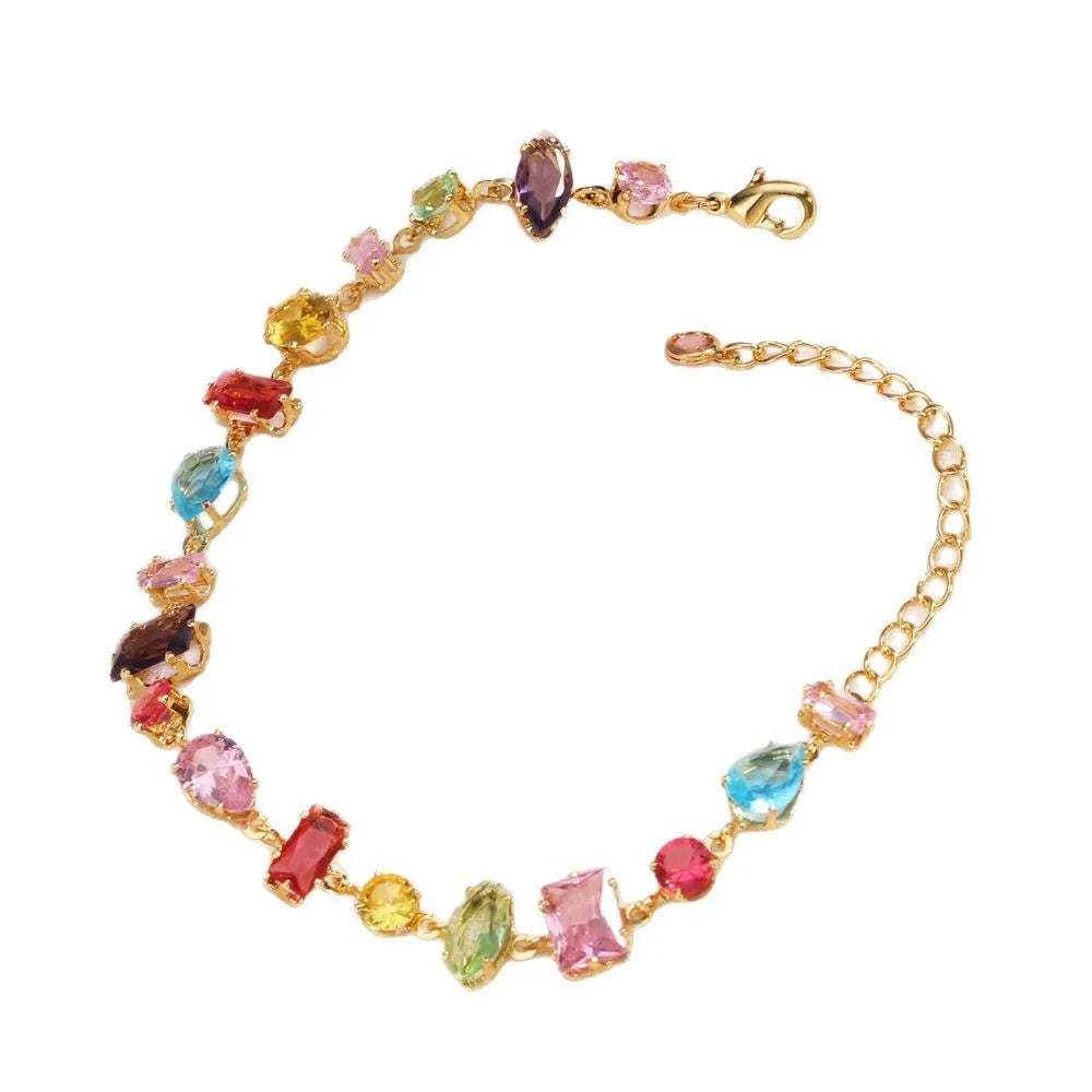 Rainbow Zircon Charm Bracelet