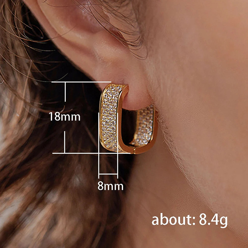 Pavé CZ Hoop Earrings